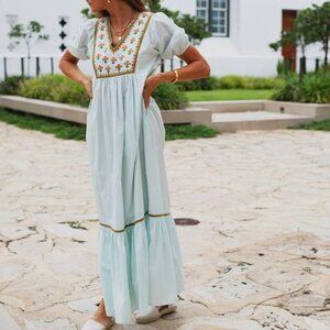 Ex-Voto Women’s Hayes Dress in Whispering Blue, Size S, New with Tag